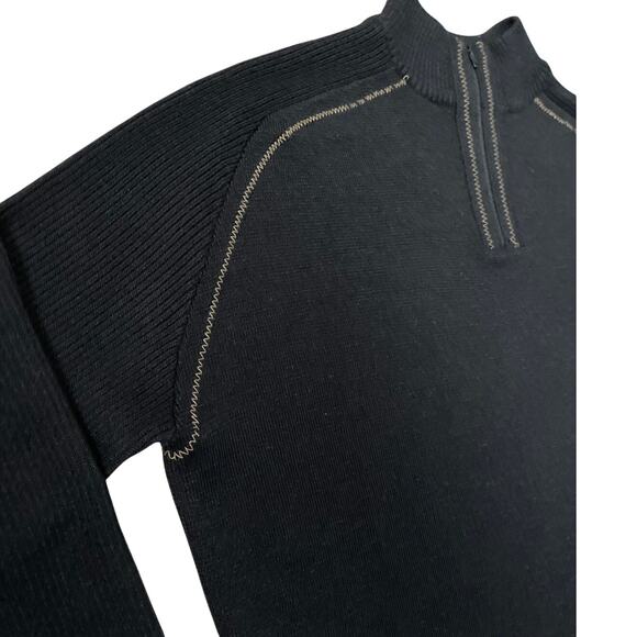 Wilke-Rodriguez Wool Blend Quarter Zip Soft Black Sweater Size Large - Picture 10 of 10